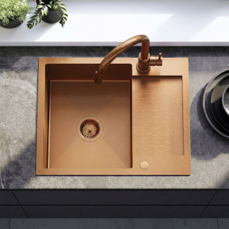 REA Oceľový drez Paul BRUSH COPPER ZLE-06017