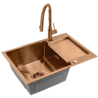 REA Oceľový drez Paul BRUSH COPPER KPL-06017