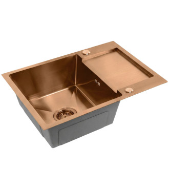 REA Oceľový drez Paul BRUSH COPPER KPL-06017