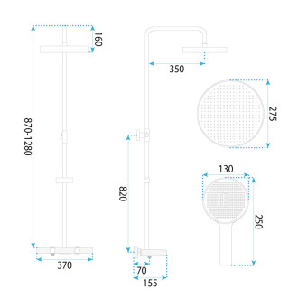 REA Sprchový set Creo Brush Gold REA-P0361