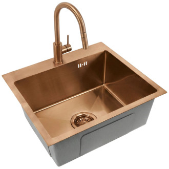 REA Oceľový drez Leo 50 BRUSH COPPER ZLE-06015