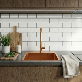 REA Oceľový drez Leo 50 BRUSH COPPER KPL-06015