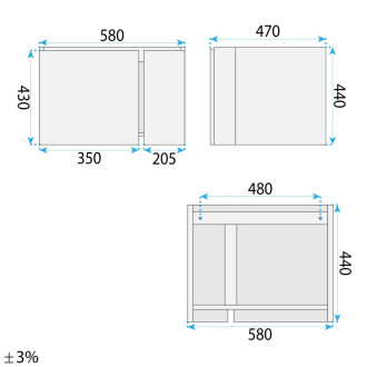 REA Sada kúpeľňového nábytku s umývadlom Tula 60cm Grey REA-M0036
