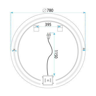 REA Zrkadlo LED 80cm Modern HOM-00906