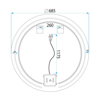 REA Zrkadlo LED 70cm Modern HOM-00905