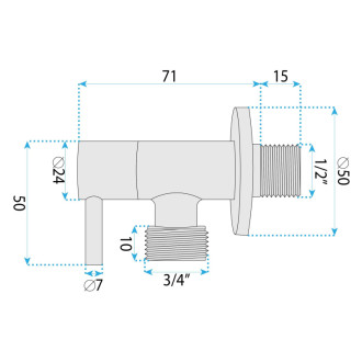 REA "Rohový ventil 1/2"" x 3/4"" Black" REA-12003