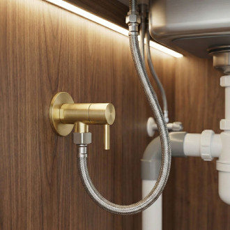 REA "Rohový ventil 1/2"" x 3/8"" Brush Gold" REA-12005