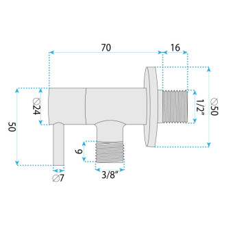 REA "Rohový ventil 1/2"" x 3/8"" Black" REA-12002