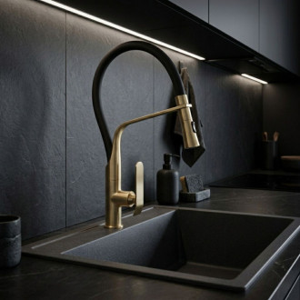 REA Kuchynská batéria CASTOR - gold brush REA-B4321