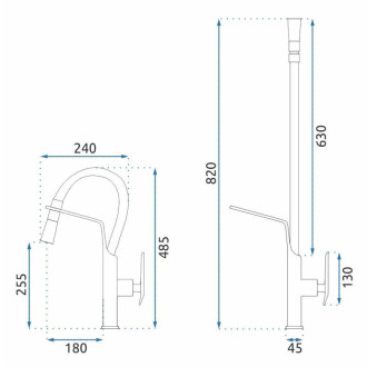 REA Kuchynská batéria CASTOR - Copper Brush REA-B4320