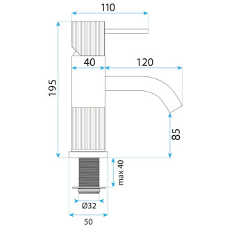 REA Kúpeľňová batéria Lungo Stripe Brush Gold Low REA-B8050