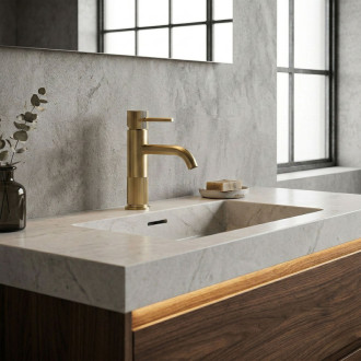 REA Kúpeľňová batéria Lungo Stripe Brush Gold Low REA-B8050