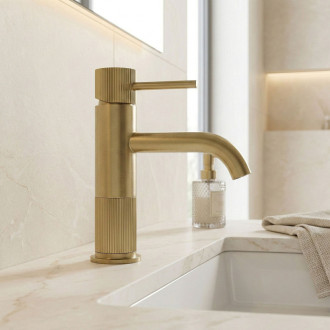 REA Kúpeľňová batéria Lungo Stripe Brush Gold Low REA-B8050