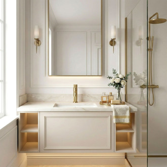 REA Kúpeľňová batéria Lungo Stripe Brush Gold Low REA-B8050