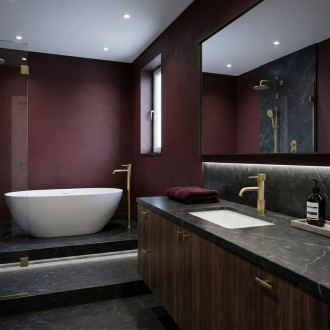 REA Kúpeľňová batéria Lungo Stripe Brush Gold Low REA-B8050