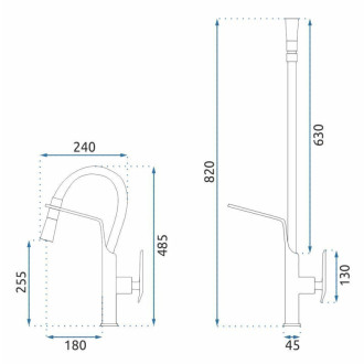 REA Kuchynská batéria CASTOR - Brush Nickel REA-B4322