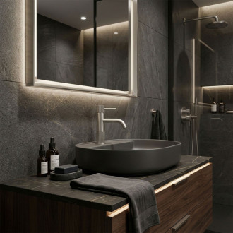 REA Kúpeľňová batéria Lungo Stripe Brush Nickel Low REA-B8052