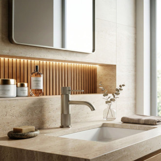 REA Kúpeľňová batéria Lungo Stripe Brush Nickel Low REA-B8052