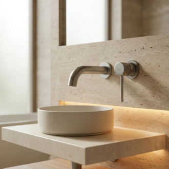 REA Podomietková vaňová batéria Lungo Stripe Brush Gold REA-B8054