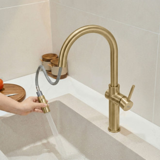 REA Kuchynská batéria Fresh High Gold Brush REA-B7201