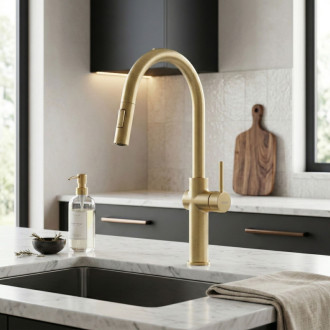 REA Kuchynská batéria Fresh High Gold Brush REA-B7201