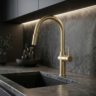 REA Kuchynská batéria Fresh High Gold Brush REA-B7201