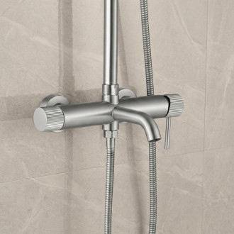 REA Sprchový set Lungo Stripe Brush Nickel REA-P9491