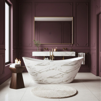 REA Voľne stojaca akrylátová vaňa Ferrano Slim Nature 170 KPL-W8505