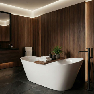 REA Voľne stojaca akrylátová vaňa Lusso Slim 170 KPL-W7504