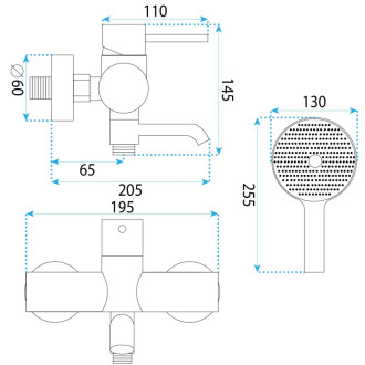 REA Vaňová batéria Lungo Stripe Brush Nickel REA-B8057