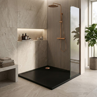 REA Akrylátová sprchová vanička Savoy čierna 90x90 KPL-04803