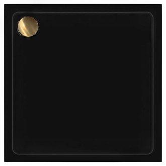 REA Akrylátová sprchová vanička Savoy čierna 90x90 KPL-14803