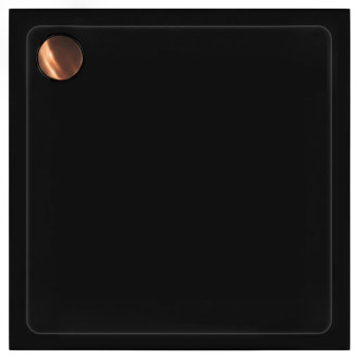 REA Akrylátová sprchová vanička Savoy čierna 90x90 KPL-14803