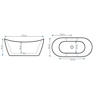 REA Voľne stojaca vaňa FERRANO Slim 170 KPL-W8330