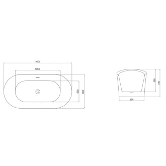 REA Voľne stojaca vaňa FERRANO Slim 160 KPL-W8081