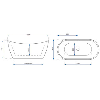 REA Voľne stojaca vaňa FERRANO Slim 180 KPL-W8082