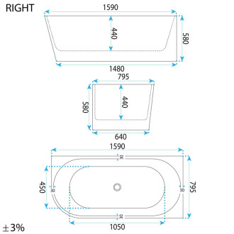 REA Rohová akrylová vaňa SYDNEY BELLANTO RIGHT 160cm KPL-W8253