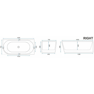 REA Rohová akrylová vaňa SYDNEY BELLANTO RIGHT 150cm KPL-W8251