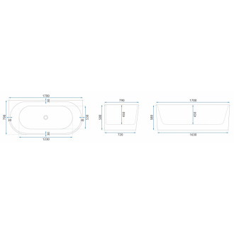 REA Akrylátová vaňa VENETA 170 cm KPL-W8254