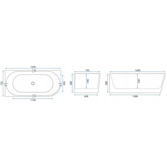 REA Rohová akrylová vaňa SYDNEY BELLANTO LEFT 170cm KPL-W6901