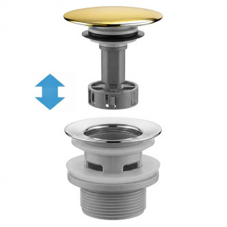 REA Umývadlový sifón s univerzálnym výpustom click-clack Flow Gold REA-A9491