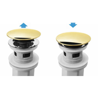 REA Umývadlový sifón s univerzálnym výpustom click-clack Flow Gold REA-A9491