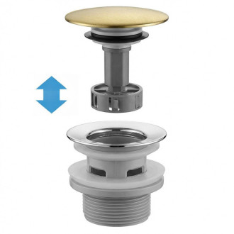 REA Umývadlový sifón s univerzálnym výpustom click-clack Flow Brush Gold REA-A9496