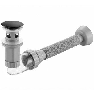 REA Umývadlový sifón s univerzálnym výpustom click-clack Flow Black REA-A9492