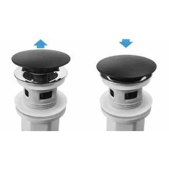 REA Umývadlový sifón s univerzálnym výpustom click-clack Flow Black REA-A9492