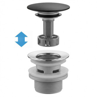 REA Umývadlový sifón s univerzálnym výpustom click-clack Flow Black REA-A9492