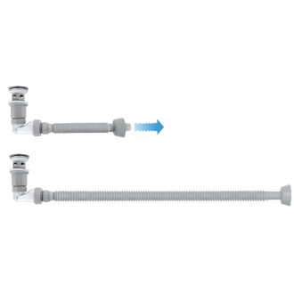 REA Umývadlový sifón s univerzálnym výpustom click-clack Flow Brush Nickel REA-A9495