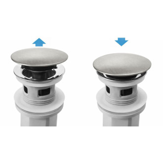 REA Umývadlový sifón s univerzálnym výpustom click-clack Flow Brush Nickel REA-A9495