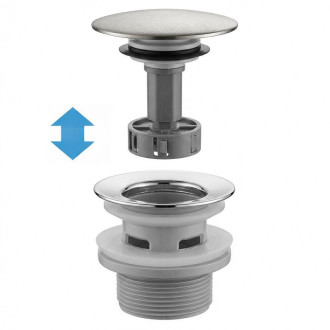 REA Umývadlový sifón s univerzálnym výpustom click-clack Flow Brush Nickel REA-A9495