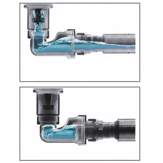 REA Umývadlový sifón s univerzálnym výpustom click-clack Flow Brush Copper REA-A9497